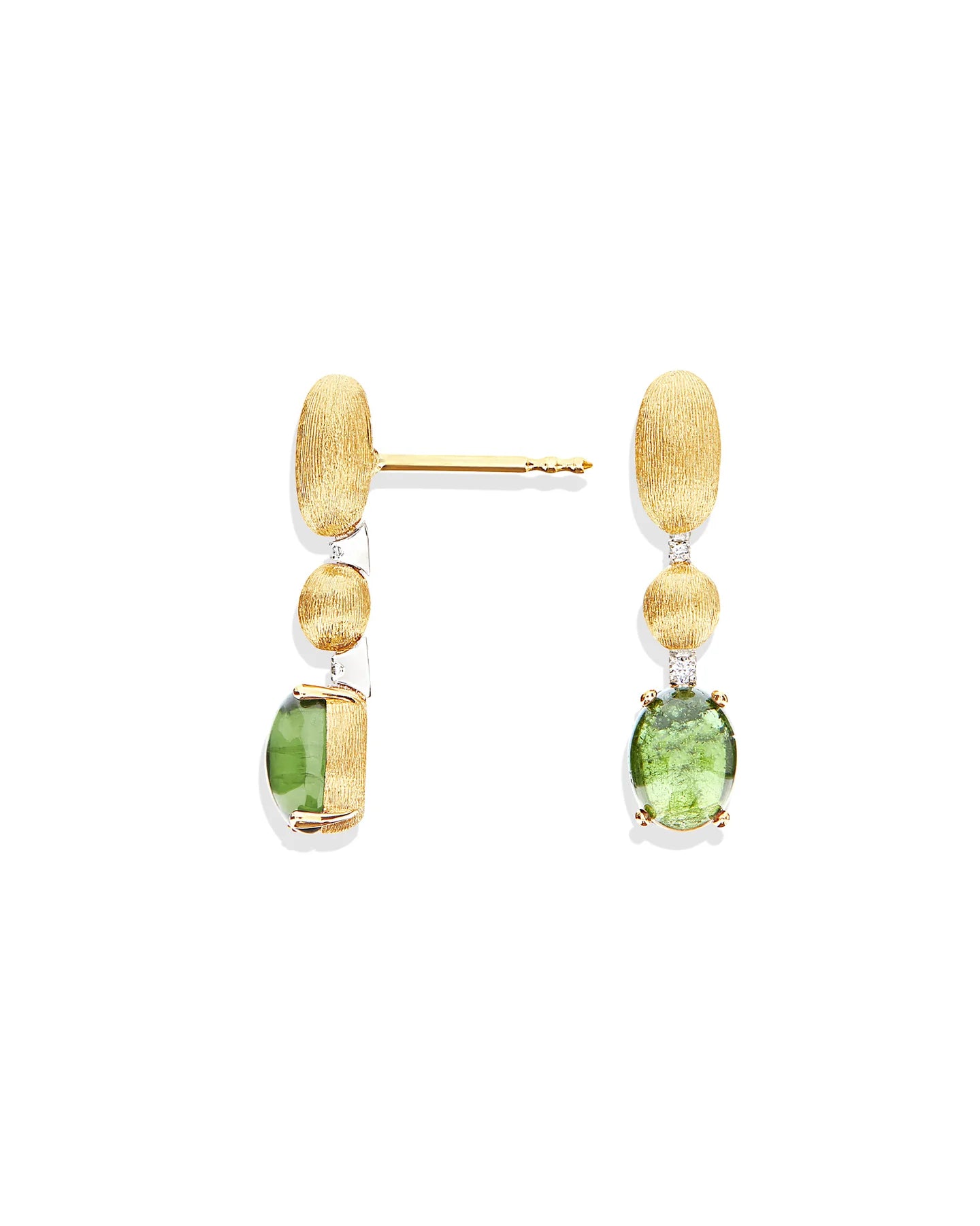 Orecchini pendenti Dancing Tourmalines verdi corti