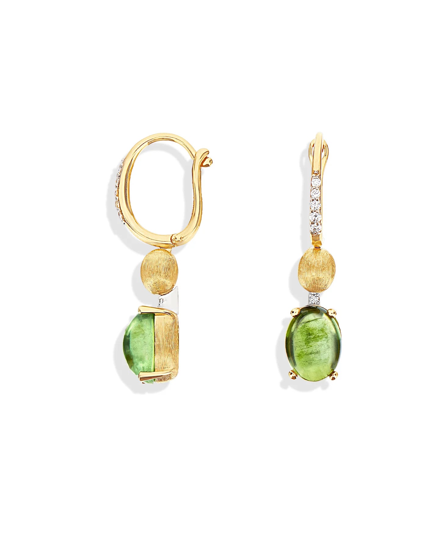 Orecchini Dancing Tourmalines verde pendenti