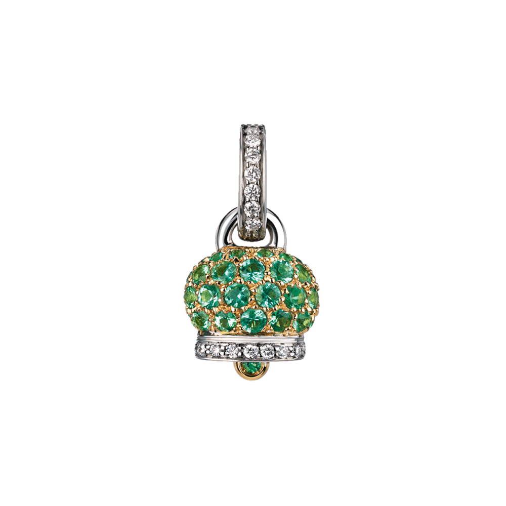 Campanella piccola pavé smeraldi