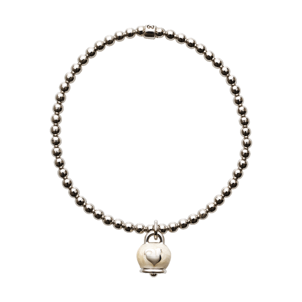 Bracciale elastico campanella bianca