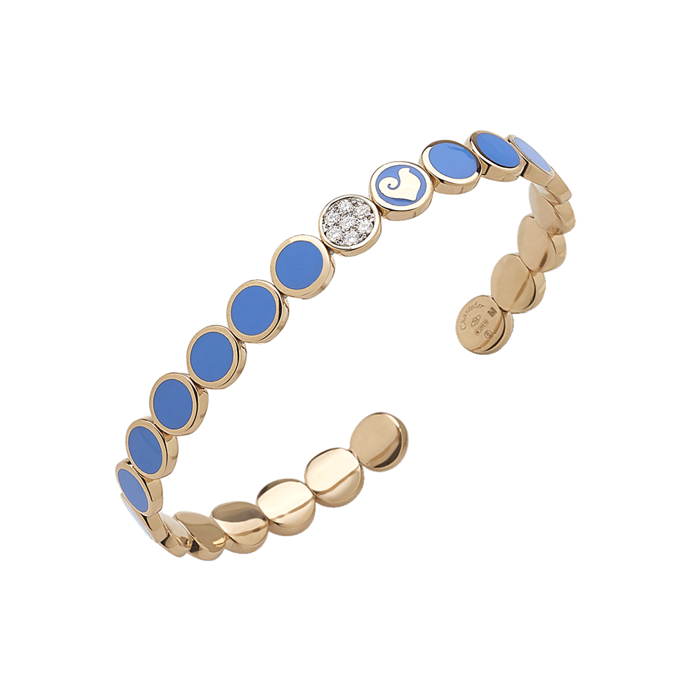 Bracciale rigido Paillettes blu Capri