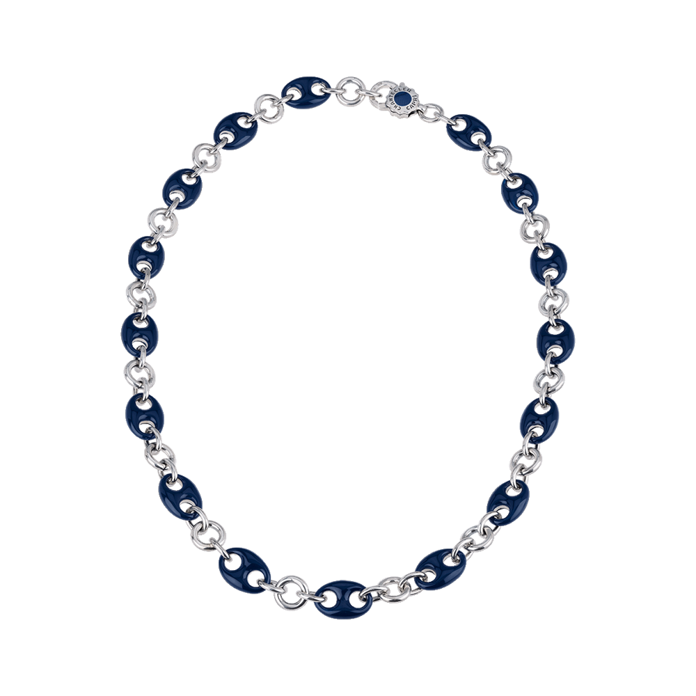 Collana maglia marina blu