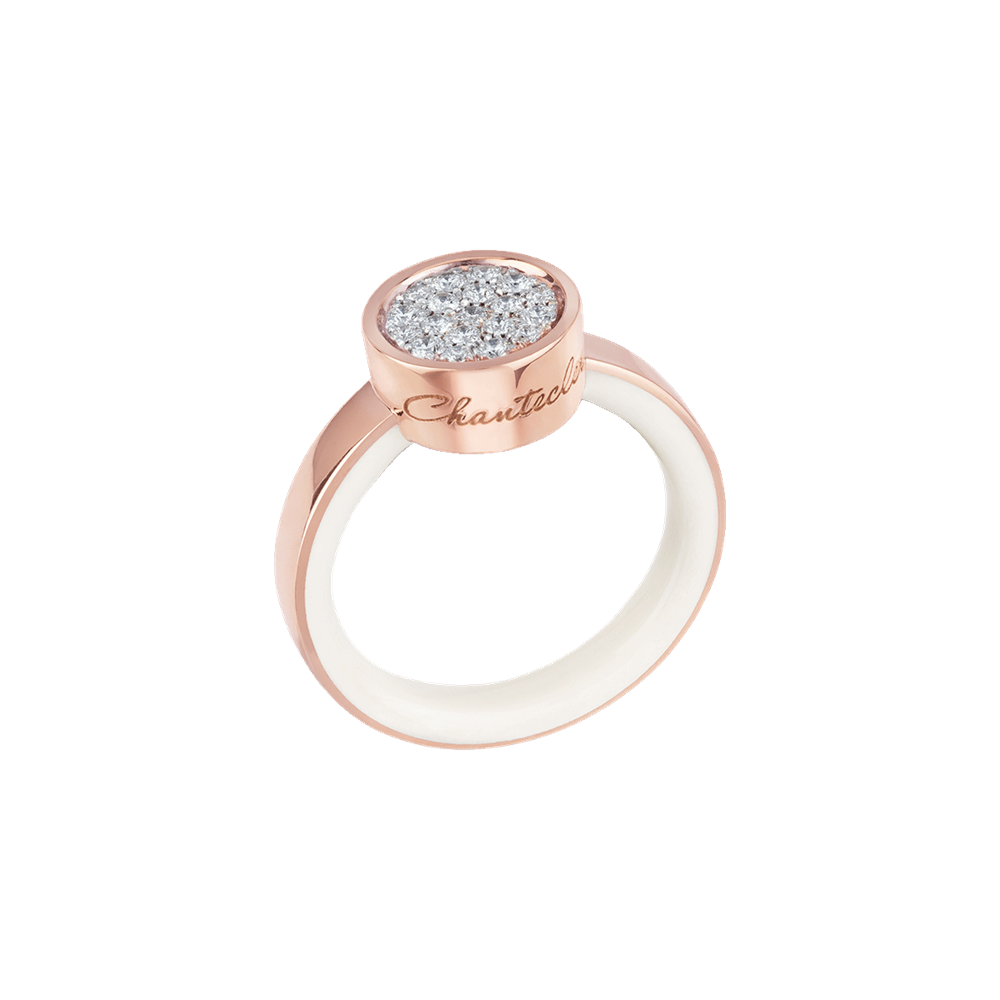 Anello capritude Paillettes bianco