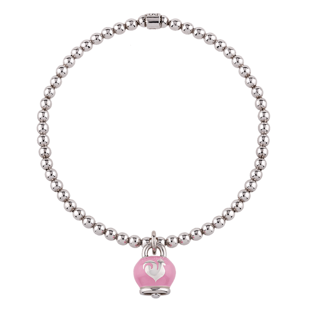 Bracciale elastico campanella rosa