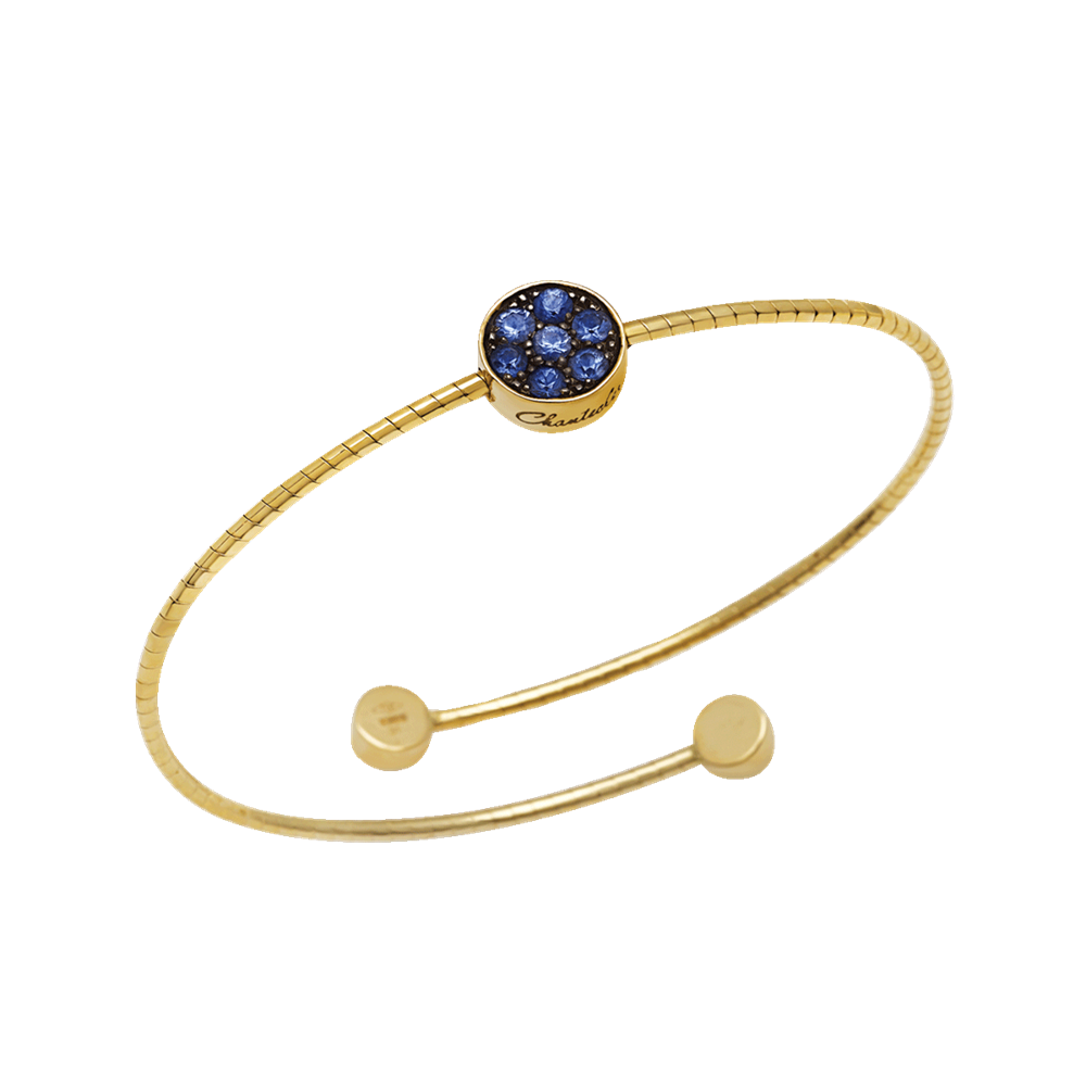 Bracciale a molla Paillettes blu Capri