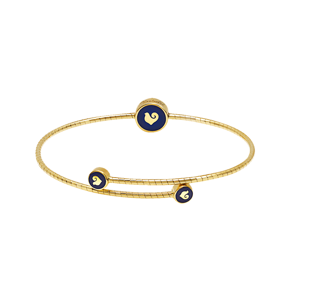 Bracciale a molla Paillettes blu Capri