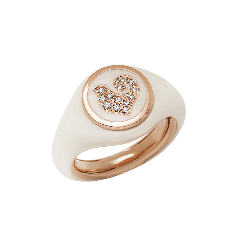 Anello Paillettes sygillum bianco