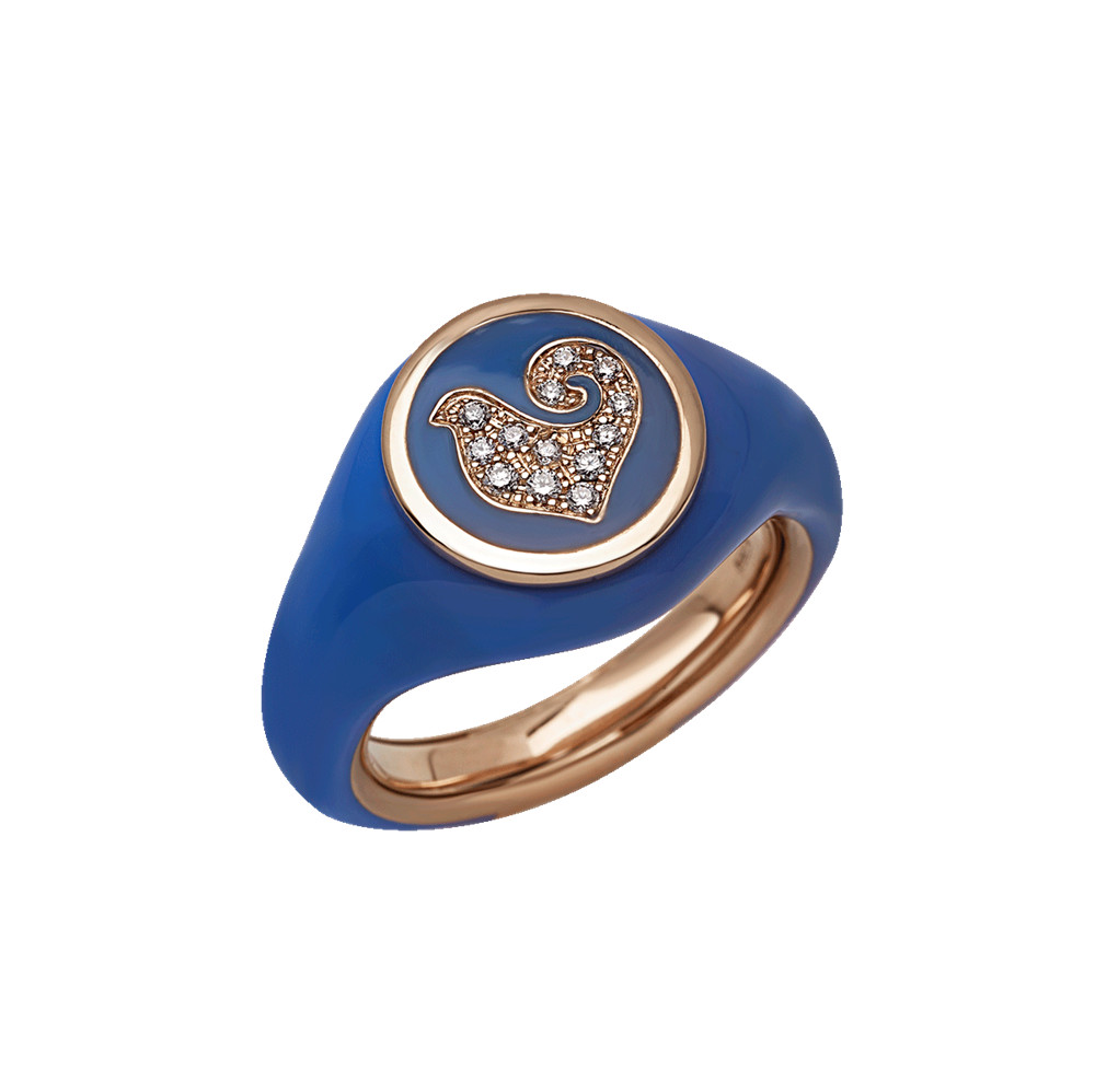 Anello Paillettes sygillum blu Capri
