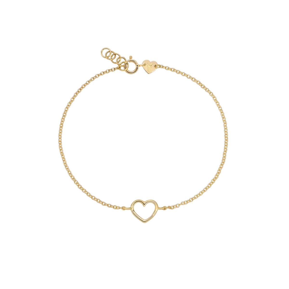 Bracciale catena con cuore piccolo a filo