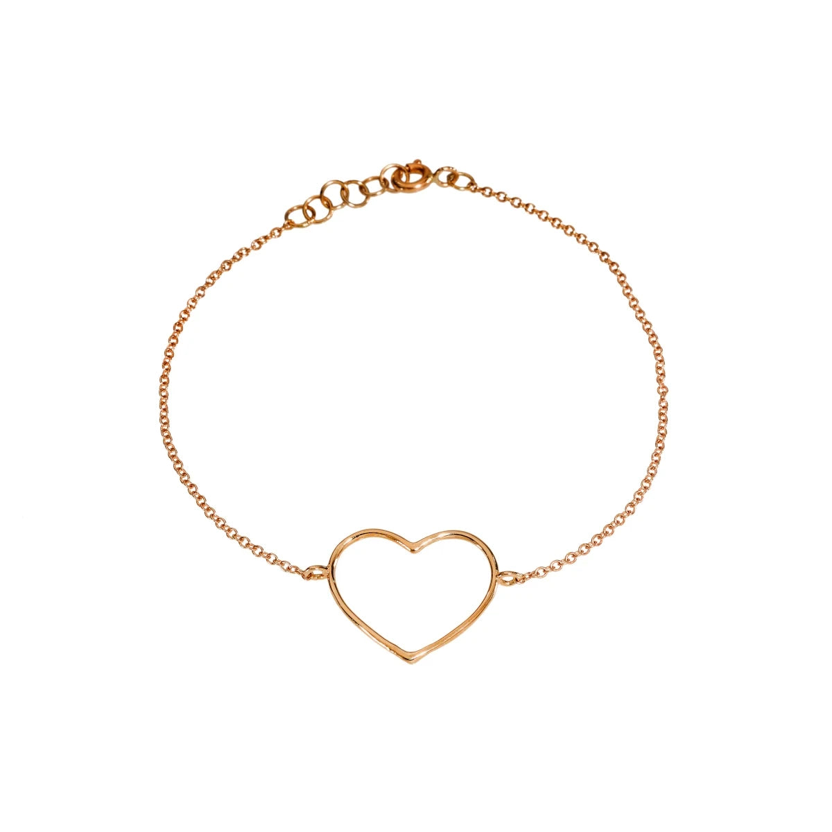 Bracciale catena con cuore grande a filo