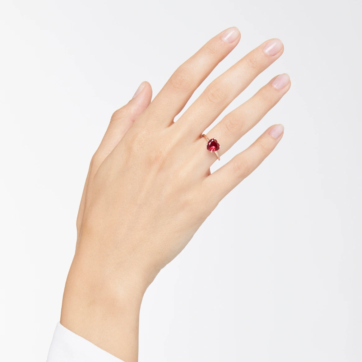 anello DoDo cuore oro rosa & rubino sintetico