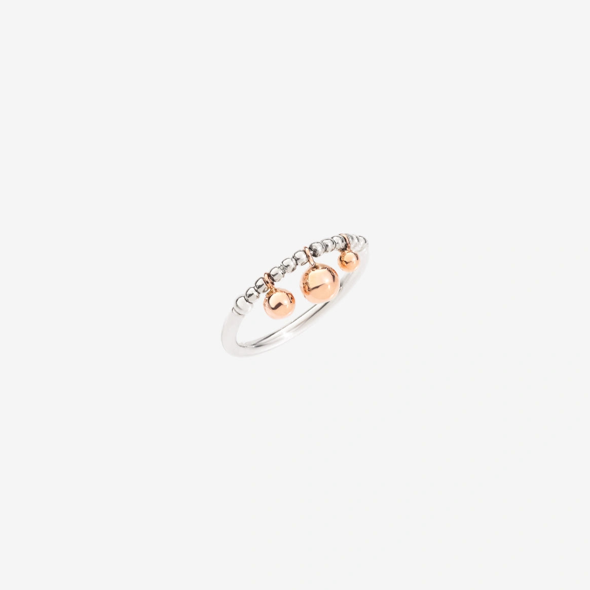 anello bollicine argento & oro rosa