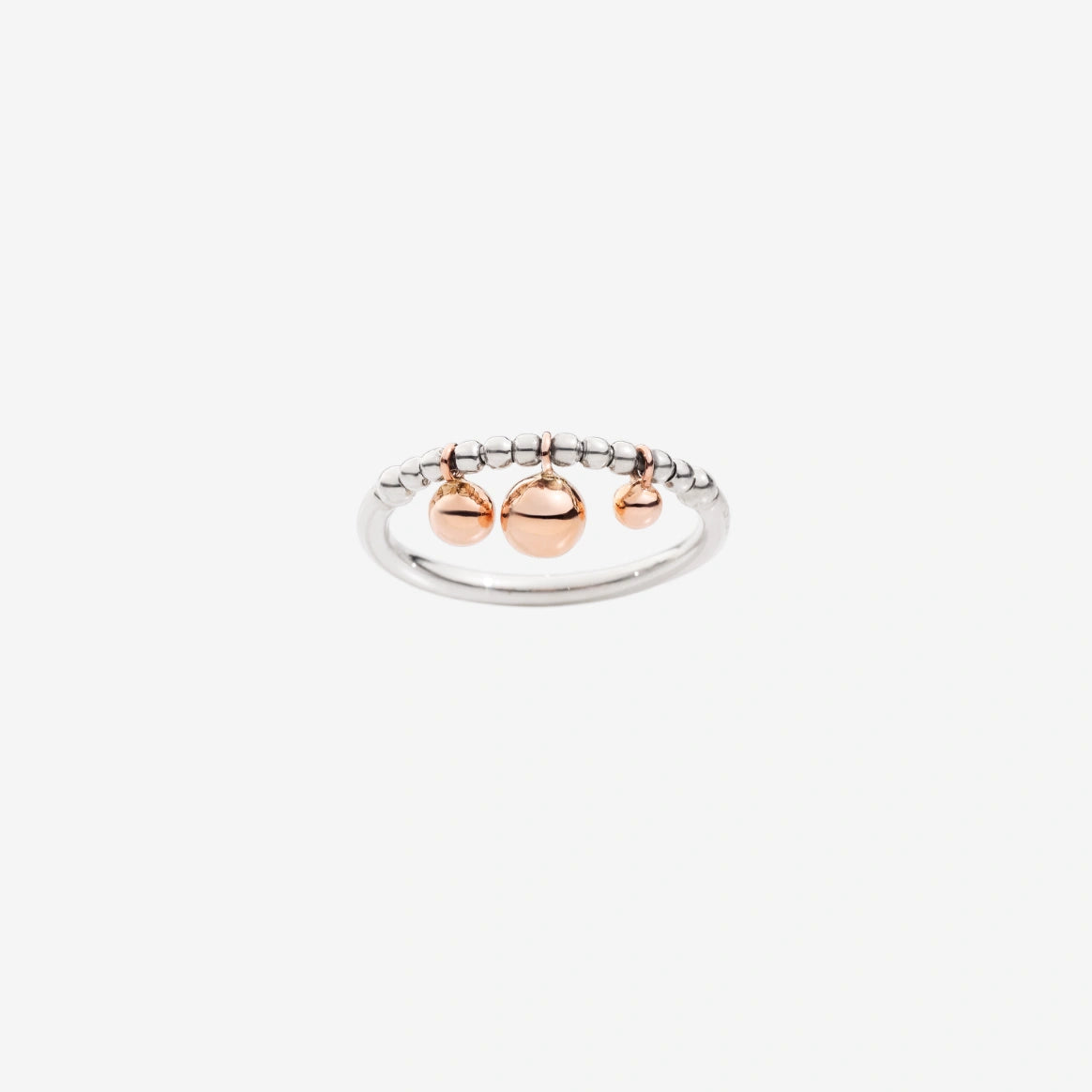 anello bollicine argento & oro rosa