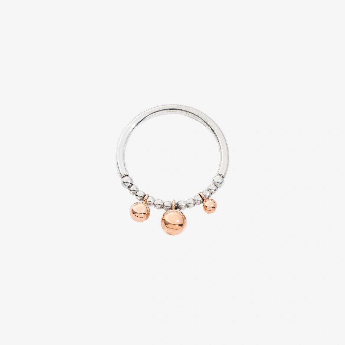 anello bollicine argento & oro rosa