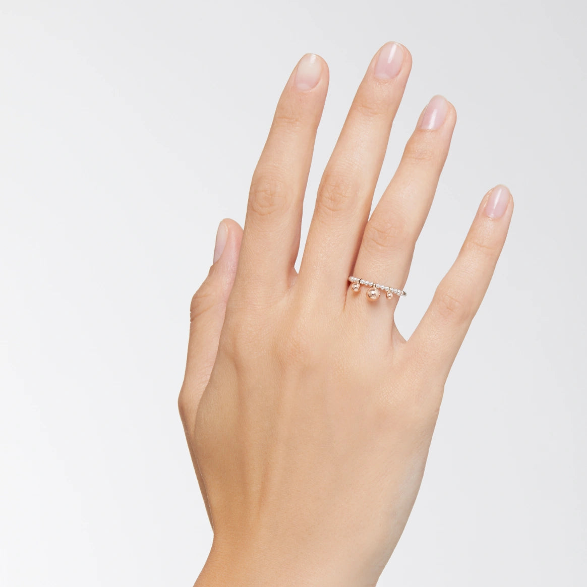 anello bollicine argento & oro rosa