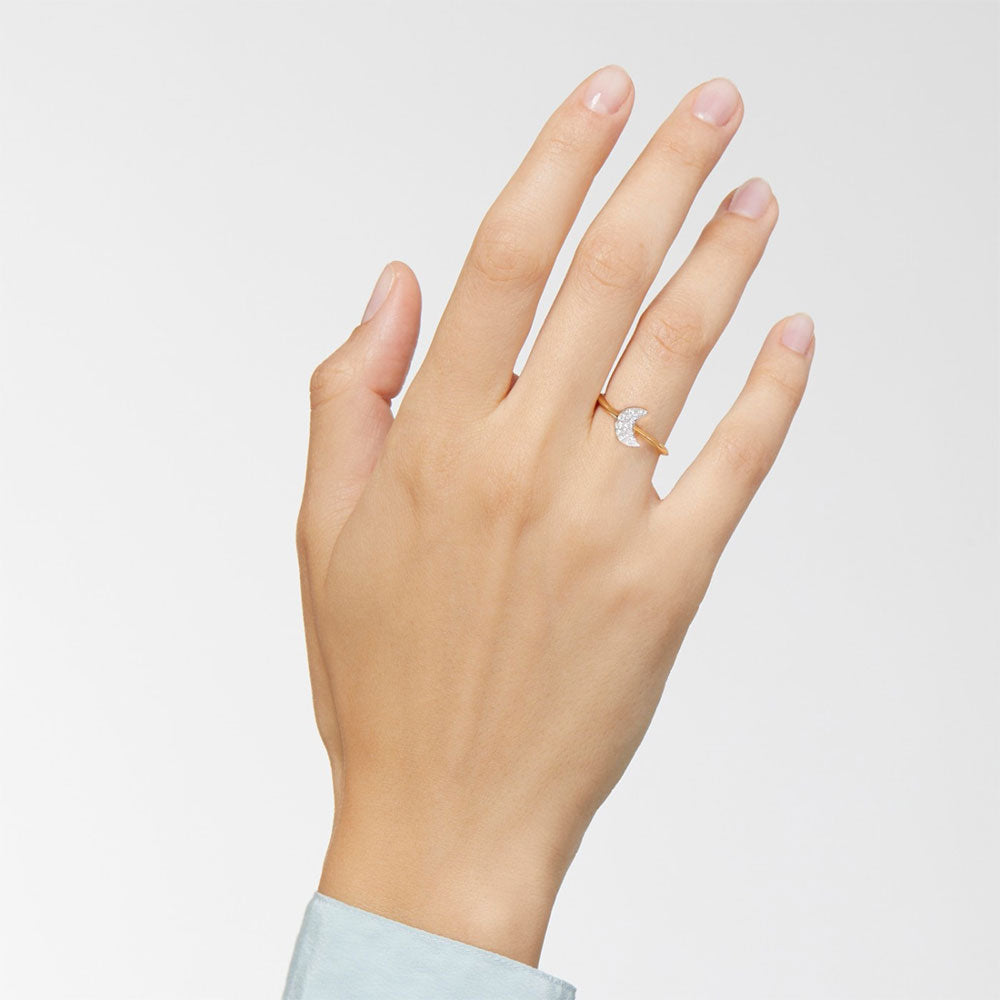 anello luna oro giallo & diamanti bianchi