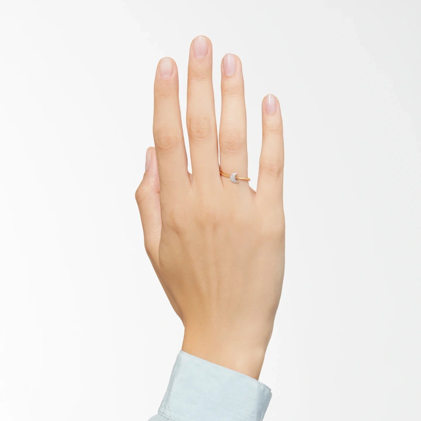 anello luna piccola oro giallo & diamanti bianchi