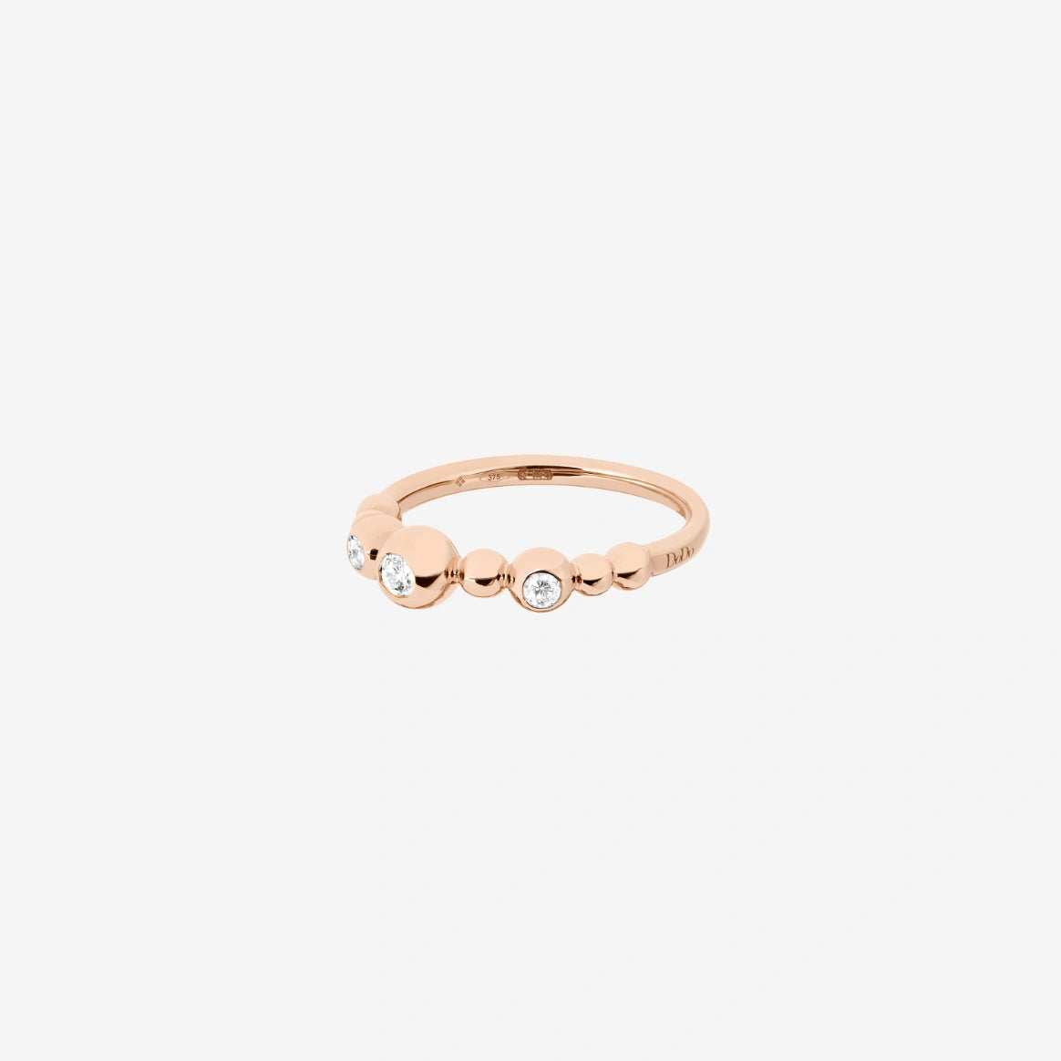 anello bollicine oro rosa & diamanti bianchi