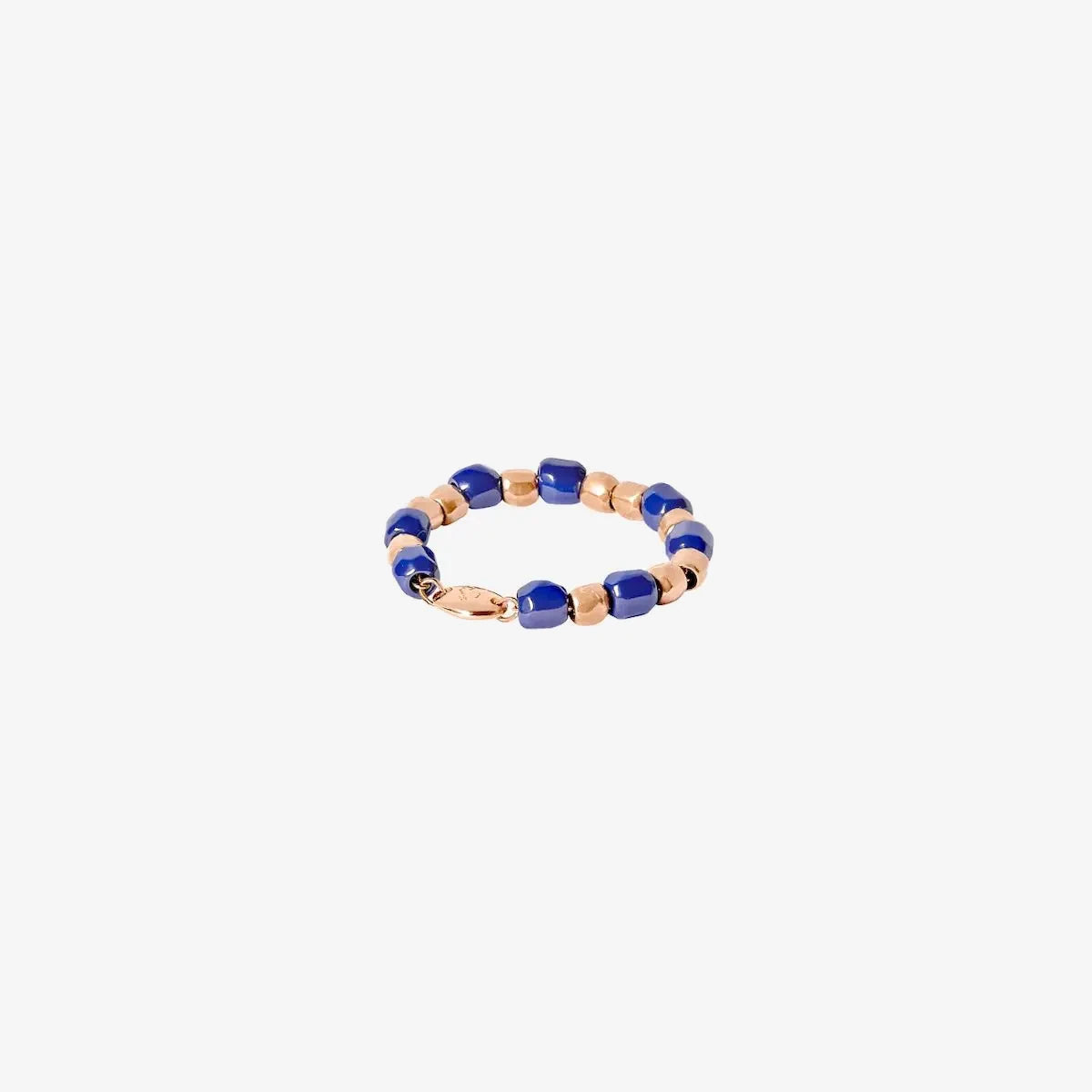 anello mini granelli oro rosa & ceramica