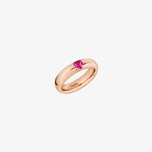 anello cuore oro rosa & rubino sintetico