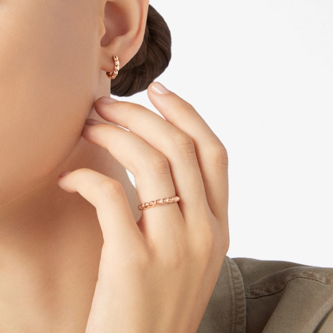 anello granelli oro rosa