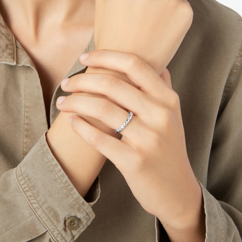 anello granelli argento