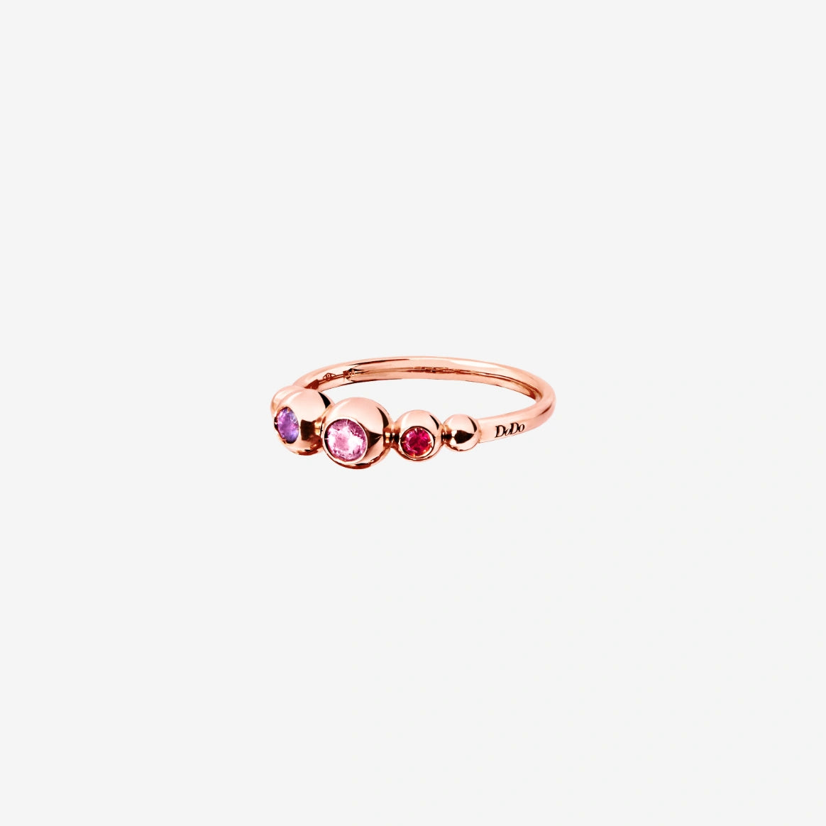 anello bollicine oro rosa & pietre colorate