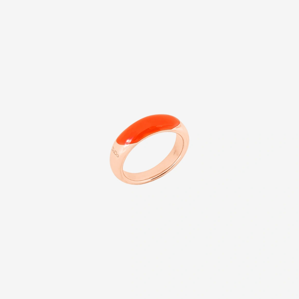 anello rondelle argento dorato & smalto rosso