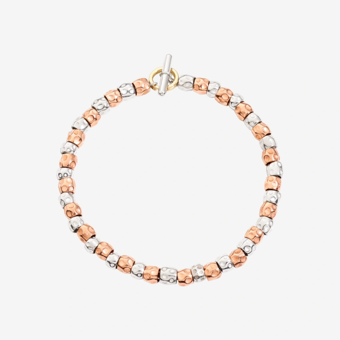 bracciale granelli argento & oro rosa