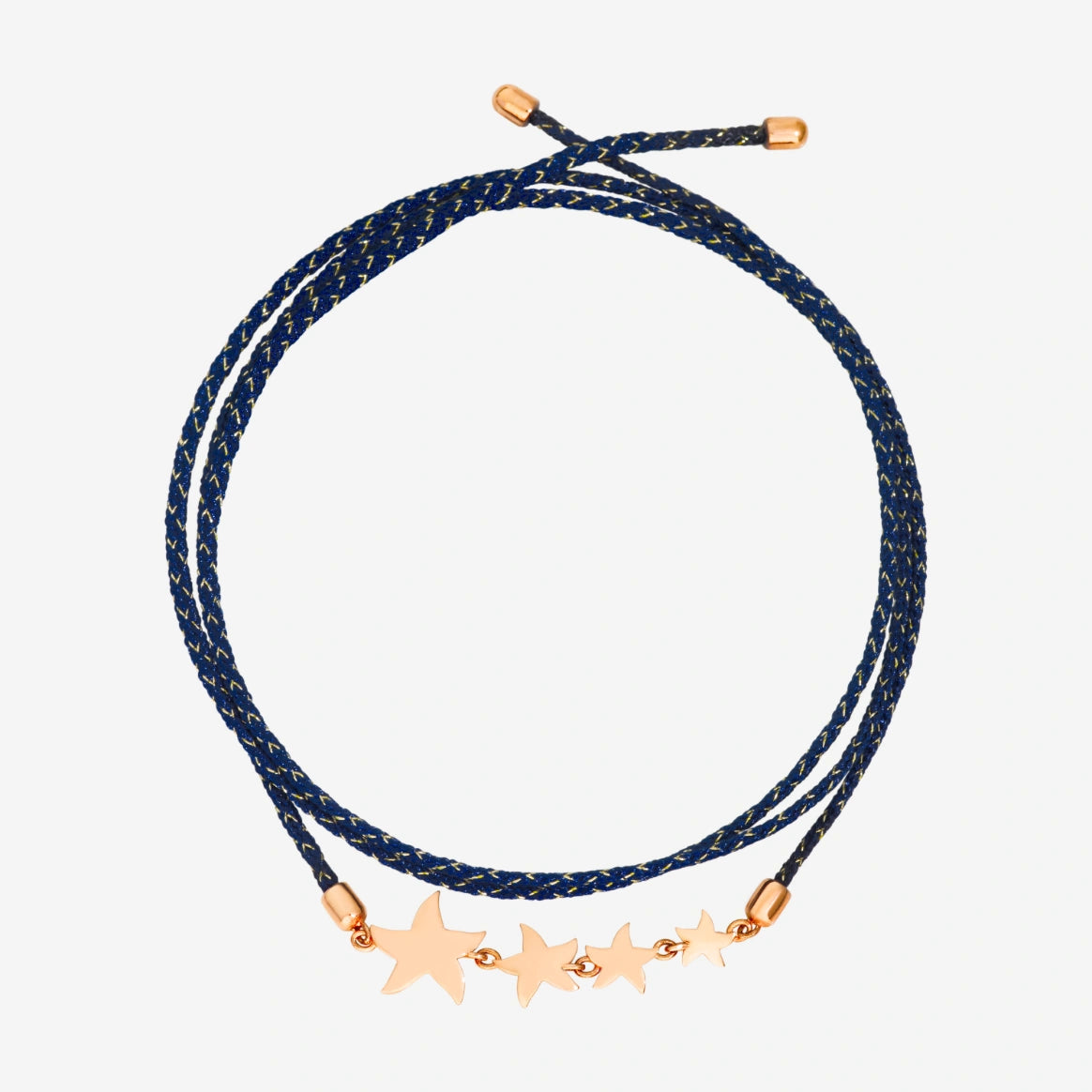 bracciale stellina oro rosa con cordino