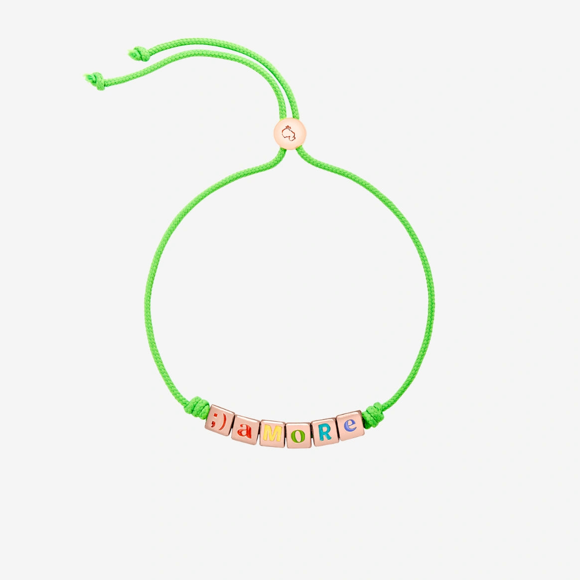 bracciale cordino & cubetti argento dorato