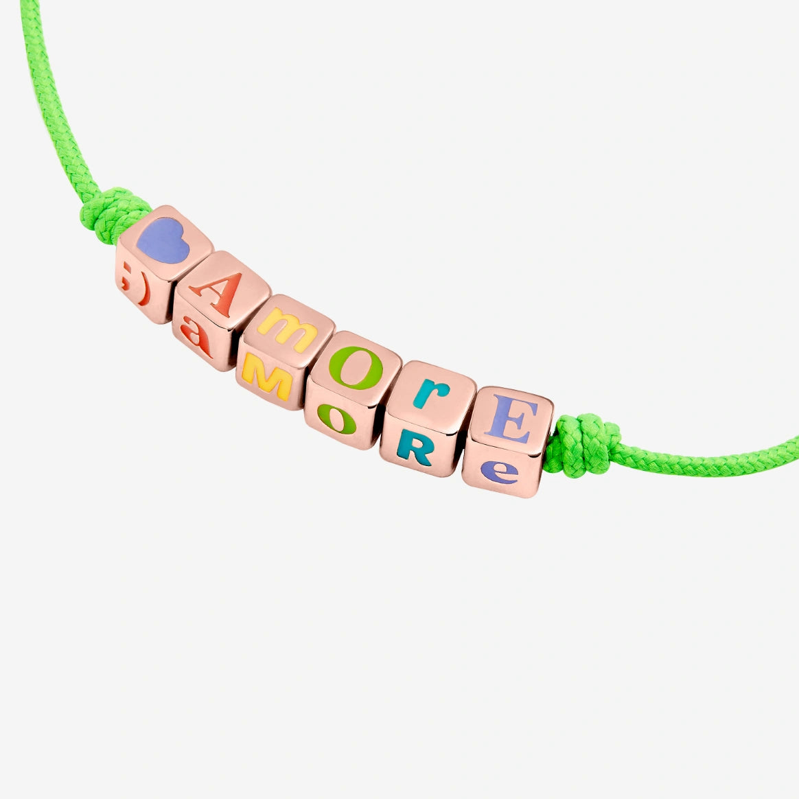 bracciale cordino & cubetti argento dorato