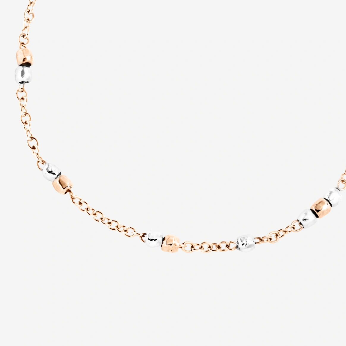 bracciale mini granelli oro rosa & argento