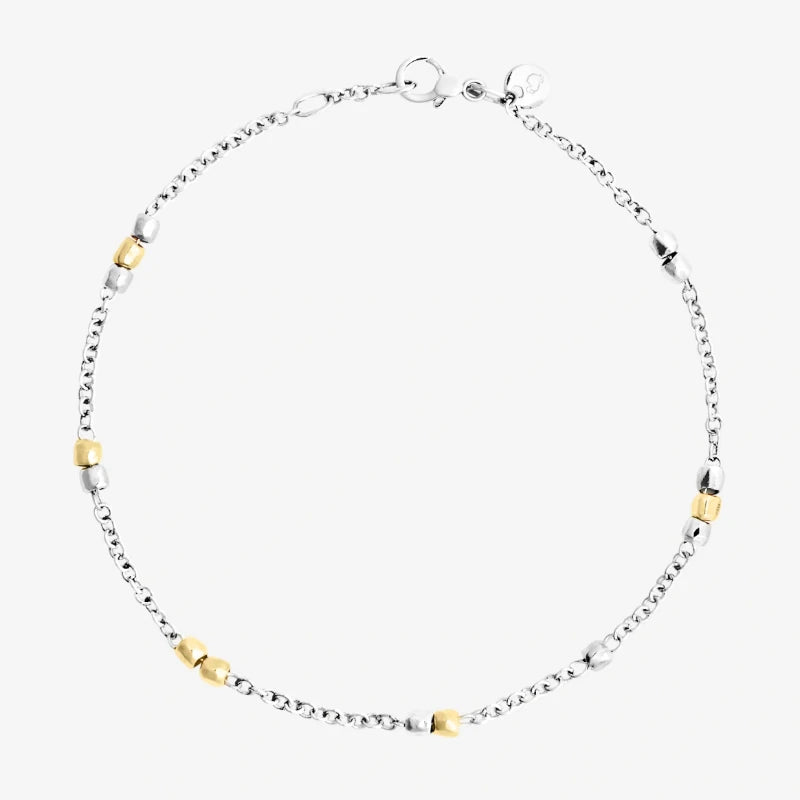 bracciale mini granelli argento & oro giallo