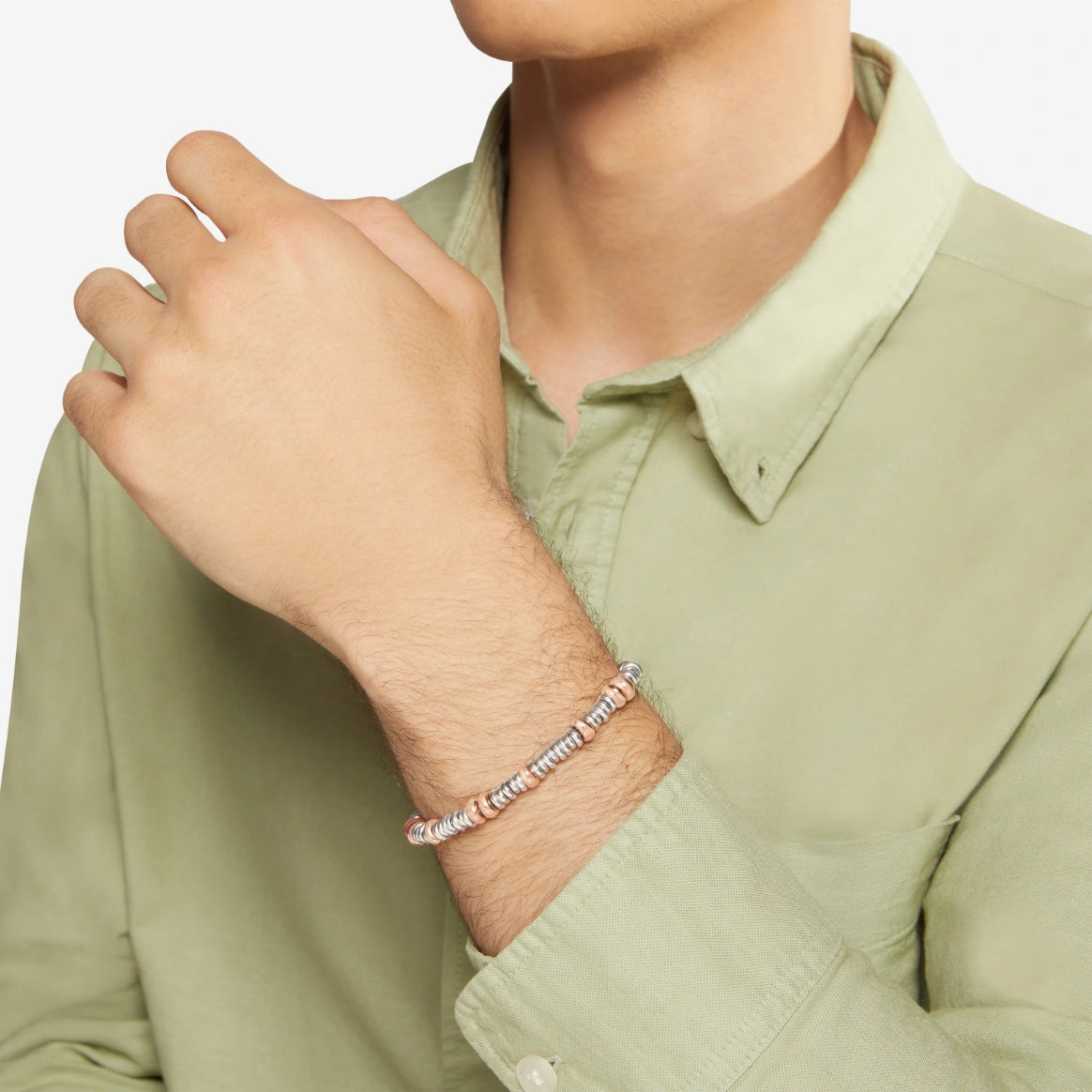 bracciale rondelle argento & argento dorato