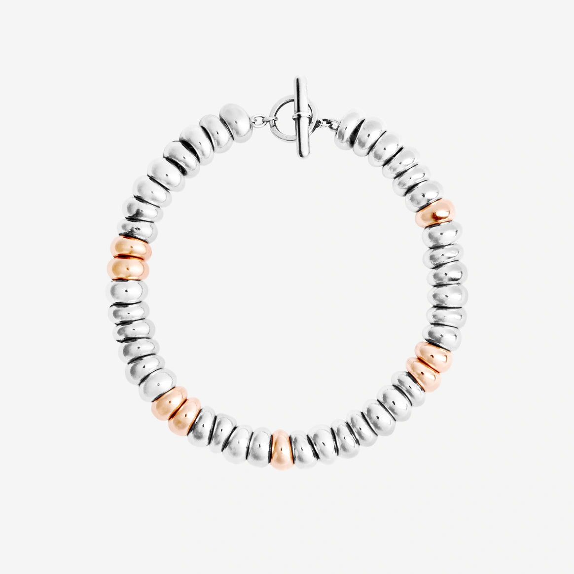 bracciale rondelle bold argento & argento dorato