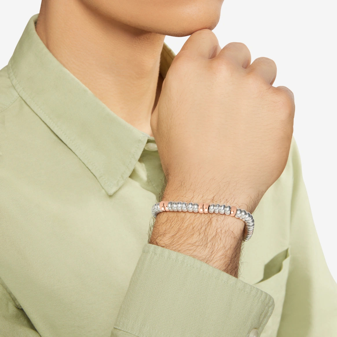 bracciale rondelle bold argento & argento dorato
