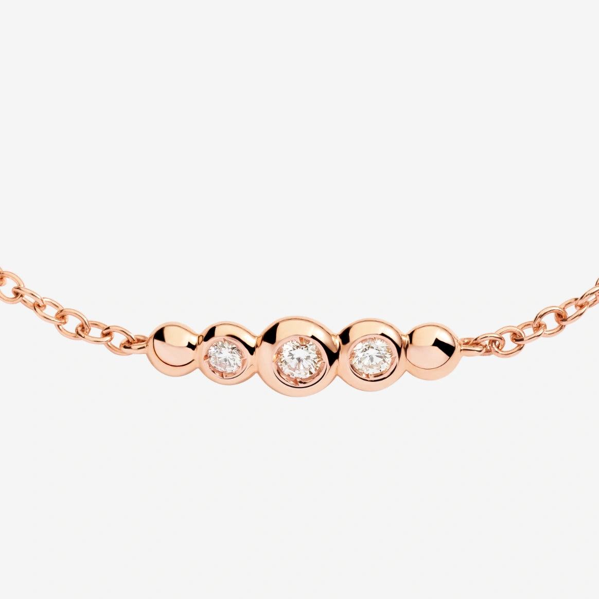 bracciale bollicine oro rosa & diamanti