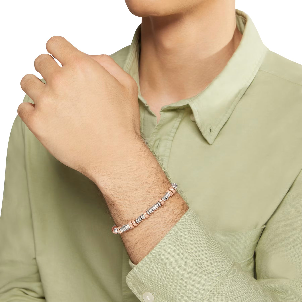 bracciale rondelle argento & argento dorato