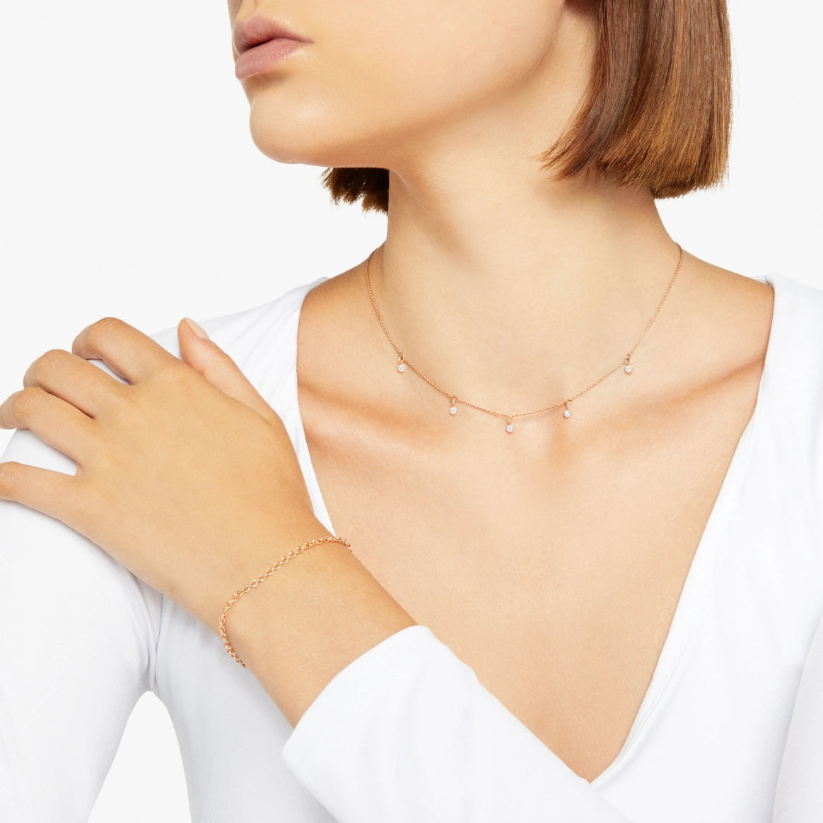 collana essentials oro rosa & diamanti