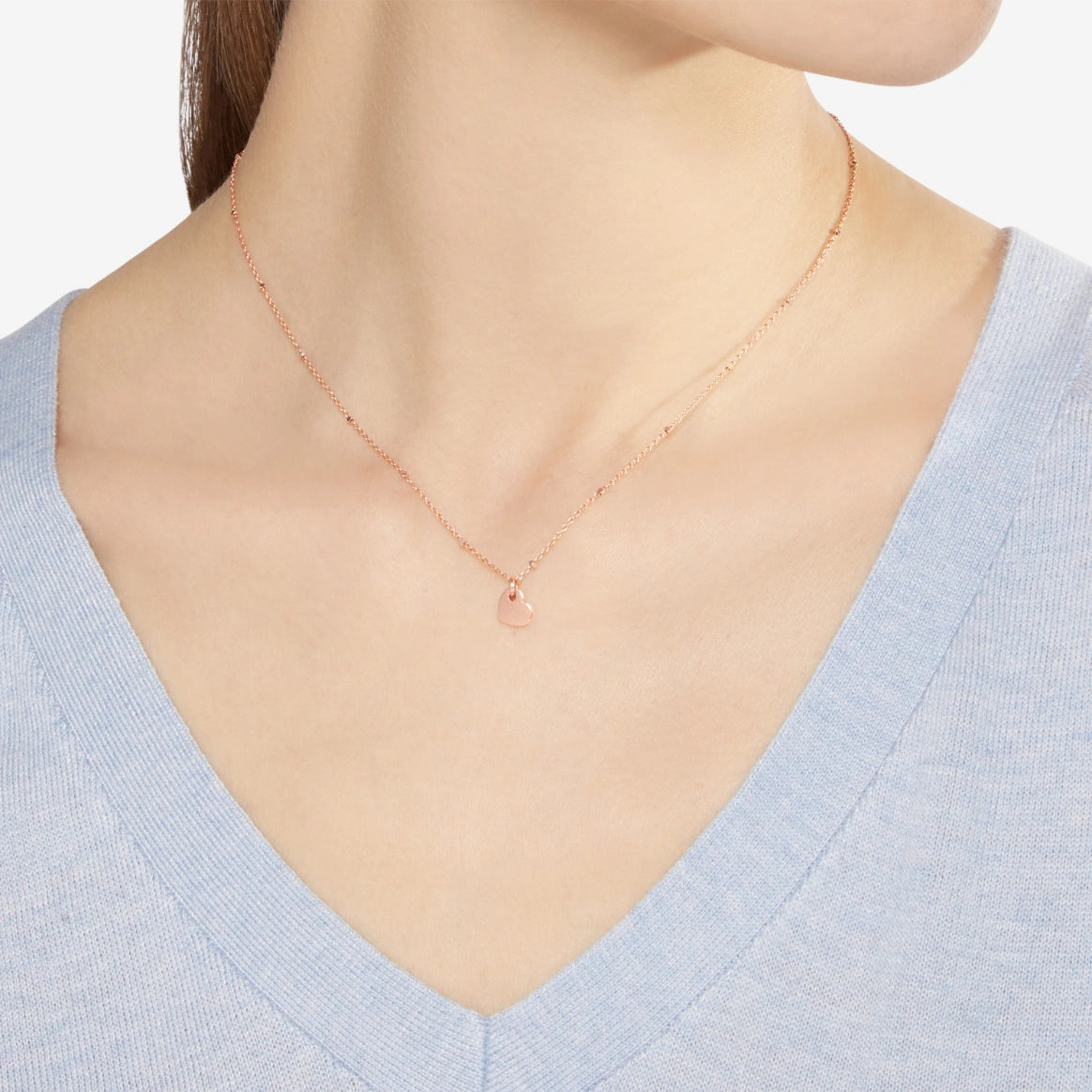 collana mini cuore oro rosa