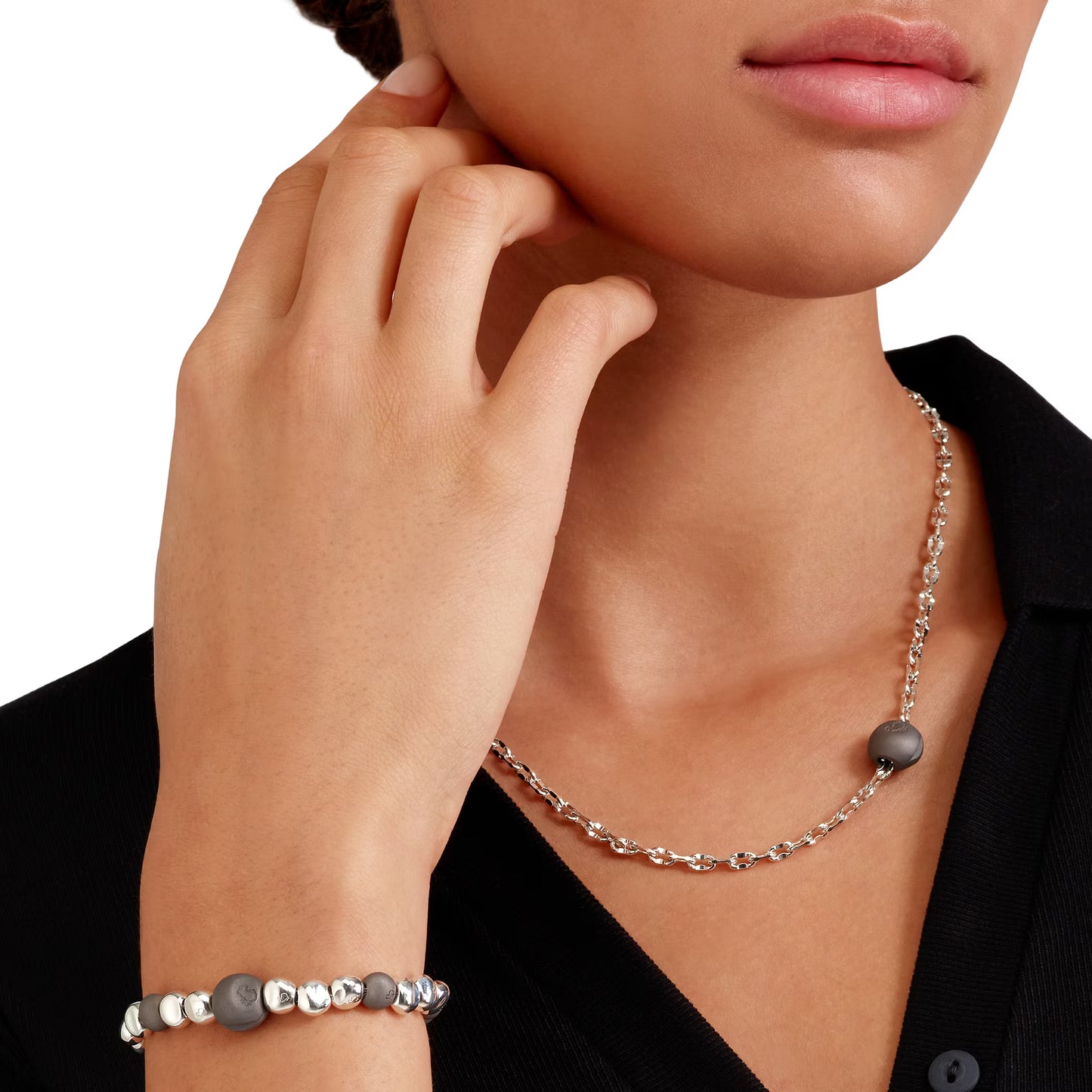 Collana Pepita in Argento e Titanio