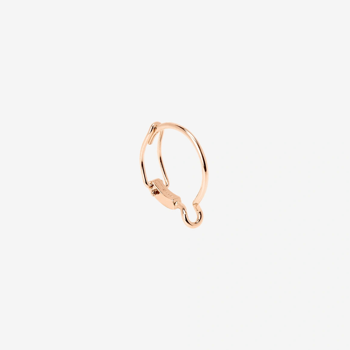 orecchino hoop porta ciondolo oro rosa