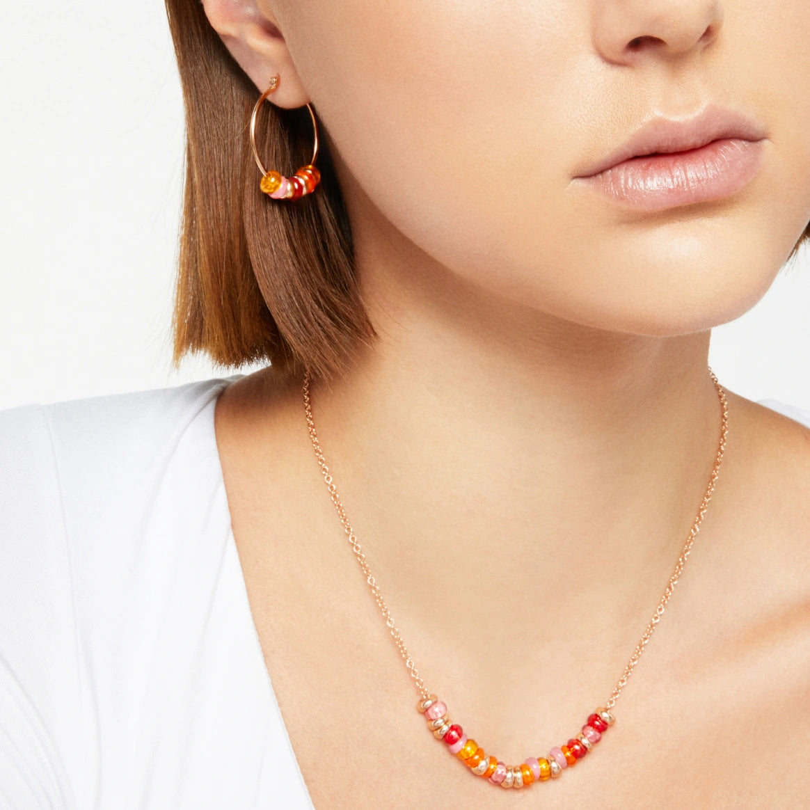 orecchino hoop rondelle argento dorato & pet