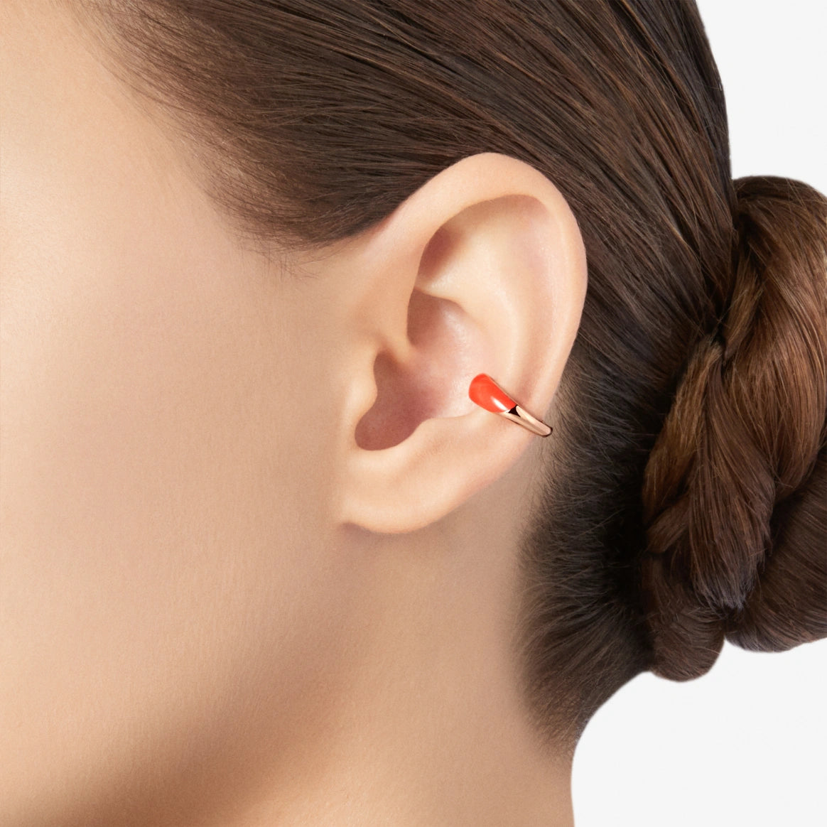 earcuff rondelle argento dorato & smalto rosso