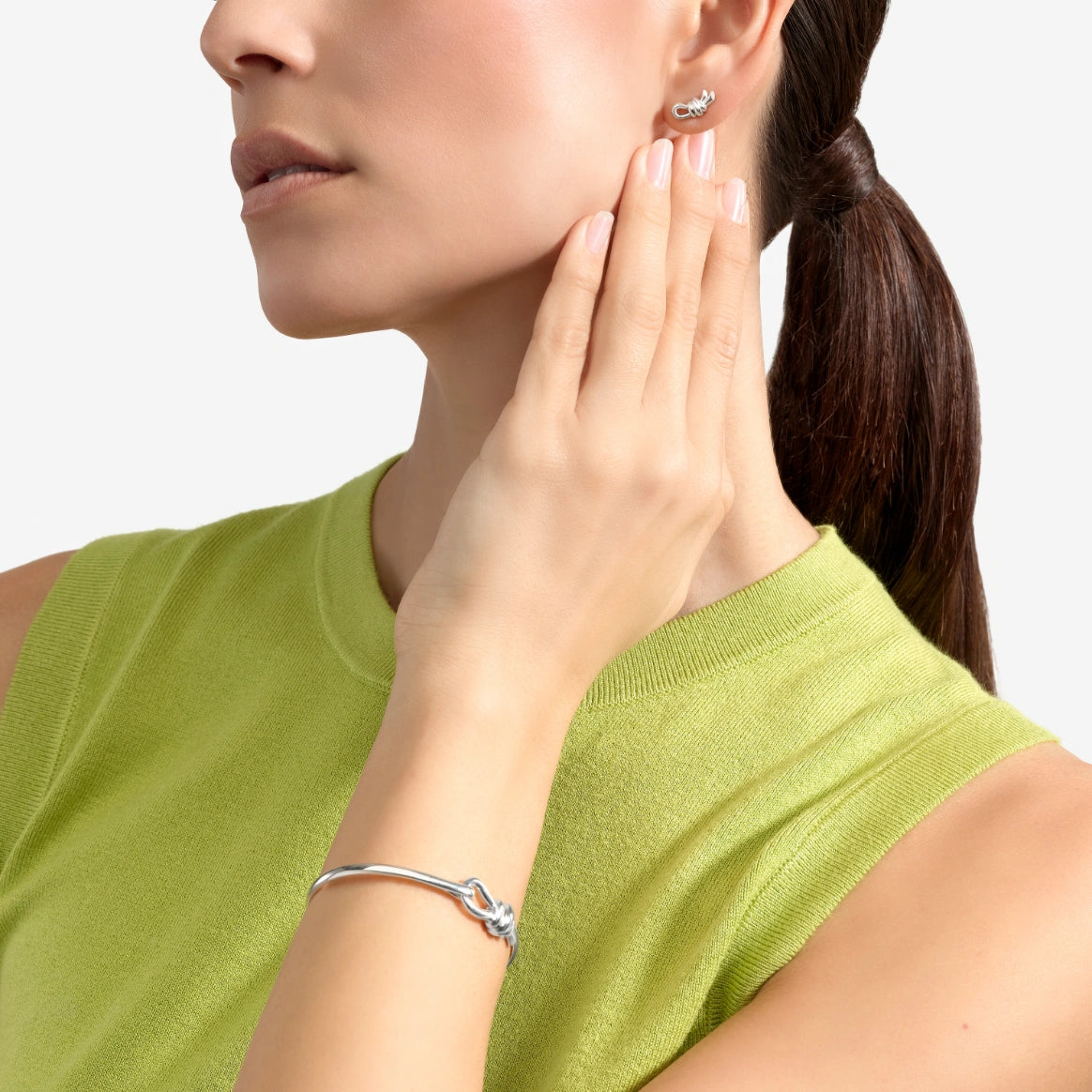 orecchino stud nodo argento sinistro