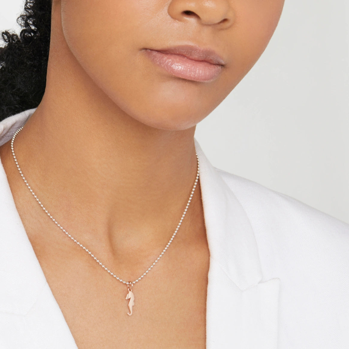 ciondolo cavalluccio marino oro rosa