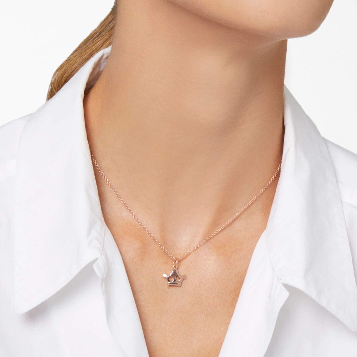 ciondolo corona oro rosa