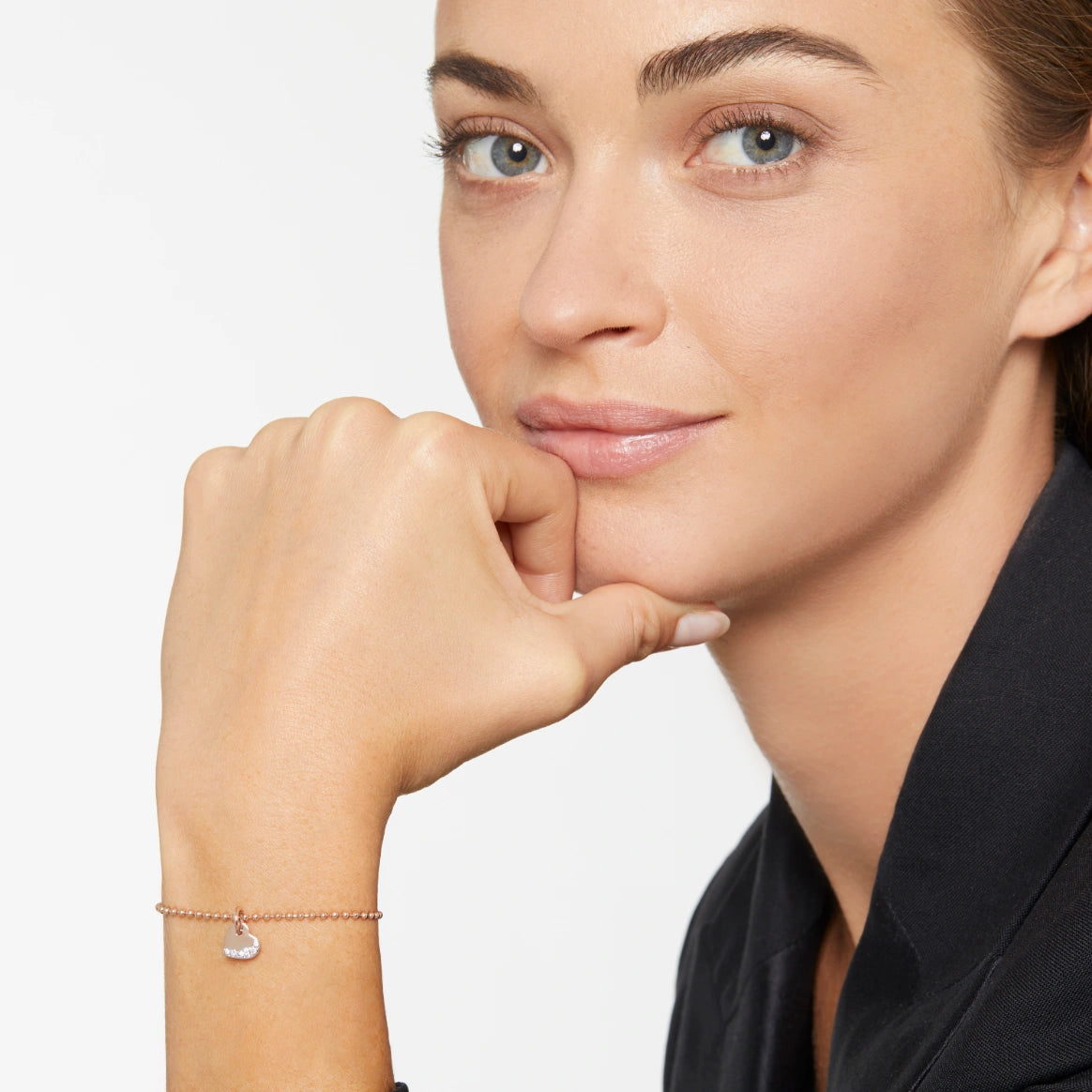 ciondolo cuore oro rosa & diamanti bianchi