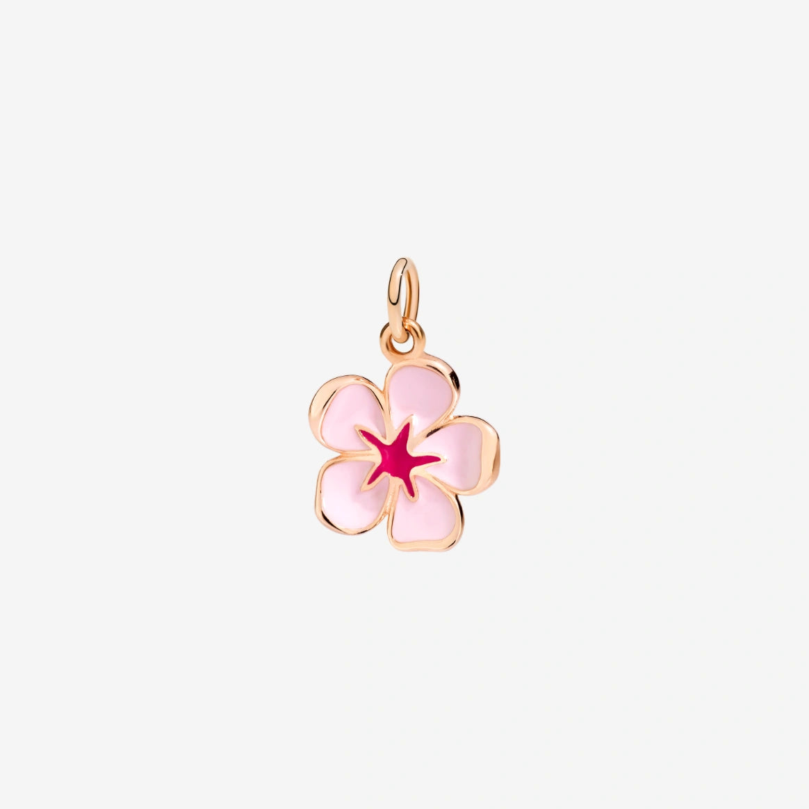 ciondolo fiore di ciliegio oro rosa & smalto rosa